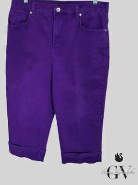 Gloria Vanderbilt Purple  Amanda Capri Summer Casual Womens  10